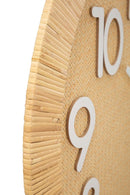 Orologio da Muro Boho Plus Ø 60x4,5 cm in Rattan