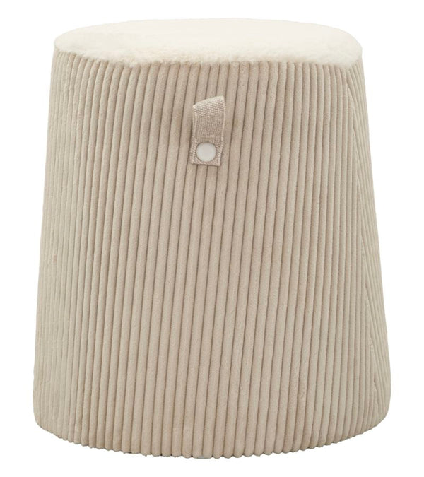 Puff Dublino Cone Ø41x45 cm in MDF e Spugna e Poliestere Bianco online