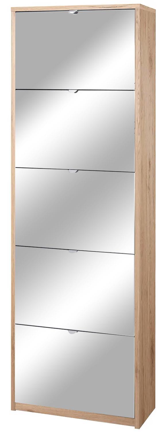 Scarpiera 5 Ante con Specchio 63x190x29 cm Rovere Naturale acquista