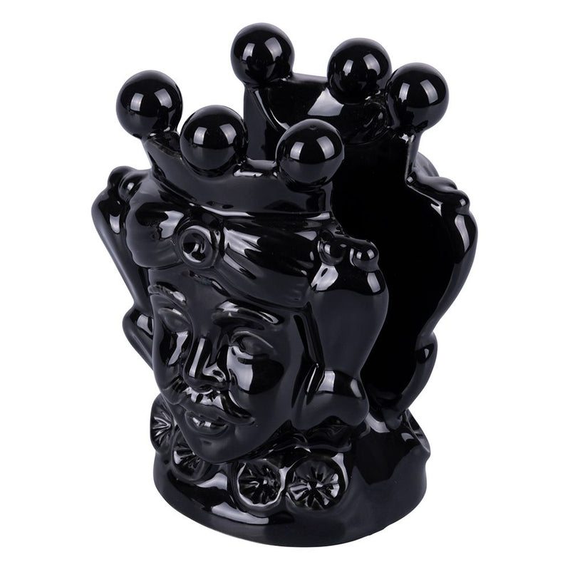 Porta Salviette Testa di Moro 10,6x9,6x13,6 cm  in Ceramica VdE Tivoli 1996 Sicilia