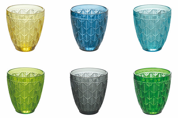 Set 6 Bicchieri Acqua in Vetro 300 ml Villa d'Este Home Tivoli Bali Leaf online