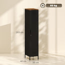 Armadio in Metallo 35x46x183 cm con Ripiani Regolabili Nero      