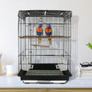 Voliera per Uccelli in Metallo Nero 41.5x29.5x56.5 cm 