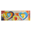 Quadro dipinto astratto cuori cm 50x150x3
