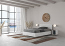 Letto Singolo Ankel Testata Doghe Inclinata  Bianco Frassino Varie Misure
