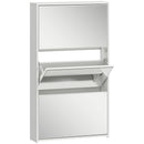 Scarpiera a Specchio 65x17x114,5 cm con 3 Cassetti a Ribalta per 9 Paia di Scarpe in Legno Bianco      