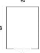 Casette Box da Giardino in Legno Porta Utensili 238x207x214 cm con 2 Porte e Finestre Ecla Grigia