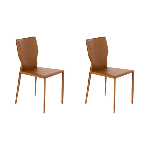 prezzo Set 2 Sedie 56x44xH86,5 cm in Similcuoio e Metallo Kim Whisky