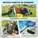 Capanno da Giardino 163x90x179 cm Porta Chiudibile con Prese d'Aria in Metallo Grigio Scuro      