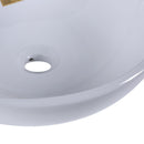 Lavabo da Appoggio in Ceramica Smaltato Design Moderno Bianco 42x42x14 cm 