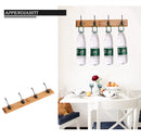 Appendiabito a muro 4 ganci 48x6 cm in Bambù Noce/Nero