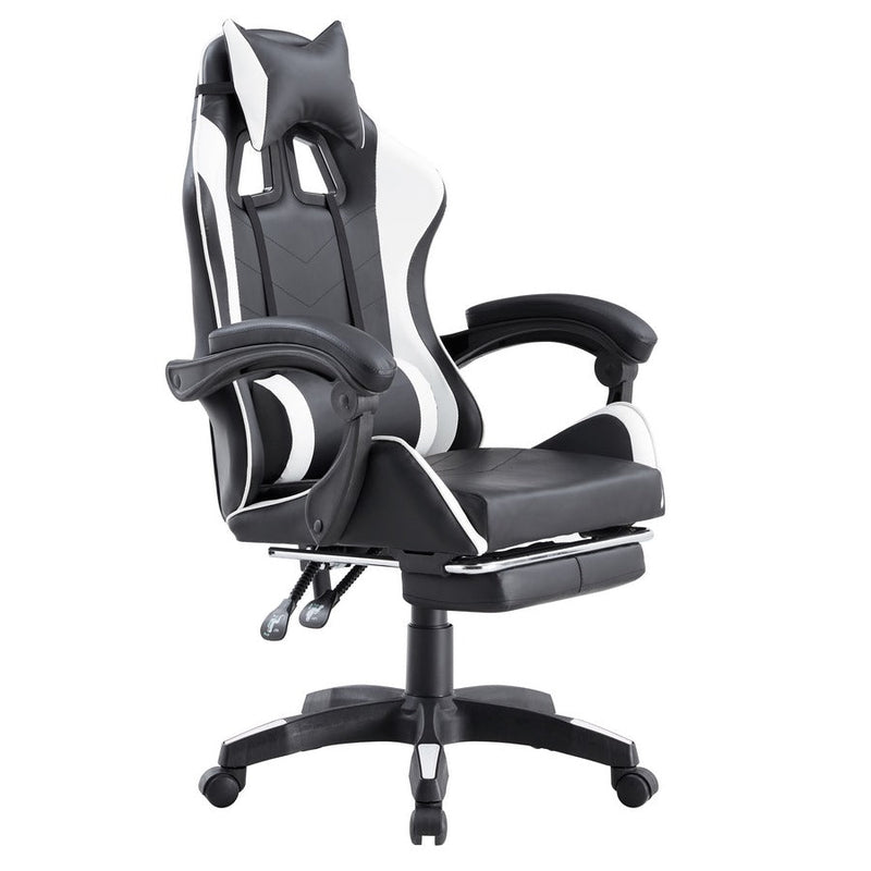 Sedia da Gaming Ergonomica in Similpelle Bianco/Nera – acquista su