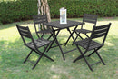 Sedia da Giardino Alabama Pieghevole 58x46x85 cm  in Alluminio Antracite