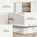 Credenza 133x35x79,7 cm con 2 Ripiani Aperti e 2 Armadietti in Pannello Truciolare e MDF      