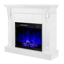 Camino Elettrico da Pavimento 90x100x30 cm Effetto Fiamma 1500W Solomon & Lorance Bianco