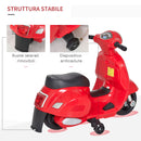 Scooter Elettrico per Bambini Licenza Ufficiale Piaggio Vespa Small 7,2V 2,5Ah Rosso      