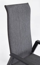 Set 4 Sedie con Braccioli da Giardino 59.5x72x111 cm in Alluminio Ethan Antracite