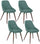 Set 4 Sedie 58x49xH85 cm in Tessuto Astrid Verde