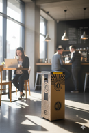 Pattumiera Per Raccolta Rifiuti 28x28xh70 cm in Cartone Con Stampa Grafica Plastica Beige