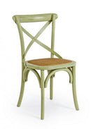 Sedia Cross Verde in Legno