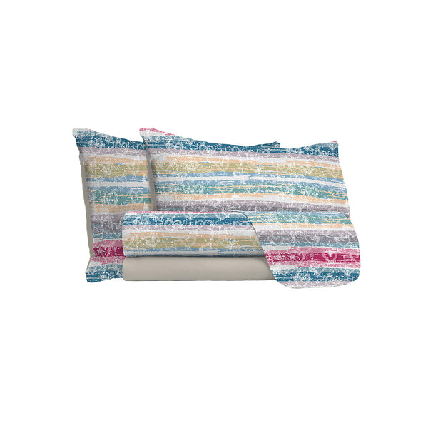 Set Lenzuola con Stampa Sopra Sotto e Federe Love Lines Varie Misure sconto