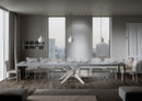 Tavolo Allungabile 180-440x90x77 cm Volantis Premium Cemento Telaio Bianco 