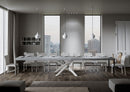 Tavolo Allungabile 200-460x90x77 cm Volantis Premium Cemento Telaio Bianco 