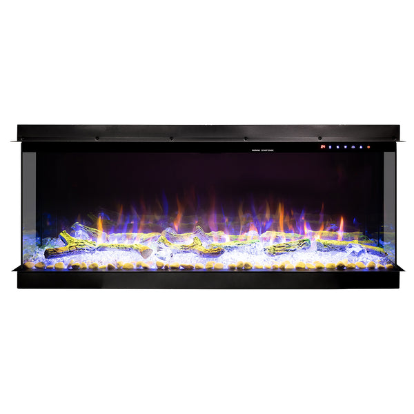 sconto Camino Elettrico da Incasso 56,1x83,5x31,7 cm Effetto Fiamma 1500W Haiti 33 Nero