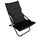 Sdraio Canapone 65x80x38/96 h cm in Acciaio Telo Oxford Nero