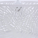 Lampadario a Sospensione 32x20xH25 cm in Metallo Traforato Bianco