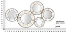 Pannello da Muro con Specchi Oporto 111x9,5x59 cm in Rattan