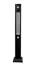Stufa Elettrica ad infrarossi da Esterno 50x25x200 cm in Fibra di Carbonio con Luce Led Skyline Total Black