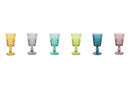 Set 6 Calici Ø8,4x17 cm in Vetro Villa d'Este Home Tivoli Pixel Multicolor