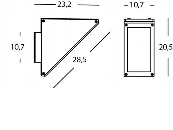 Lampada Applique Alta Colore Alluminio per Esterno Linea Three Livos