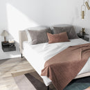 Set 2 Comodini Sospesi con Cassetto e Mensola 35x32x22,5 cm Nero Lucido   