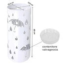 Portaombrelli in Metallo Design Rotondo Stand Bianco Vaschetta Salvagoccia