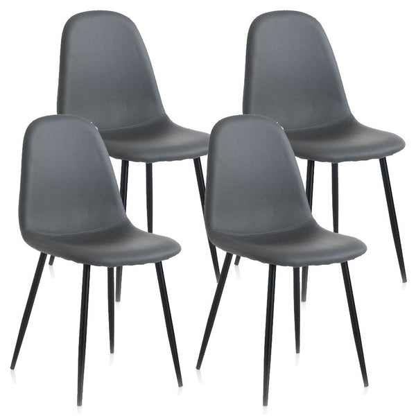 Set 4 Sedie 44x50x85 cm in Similpelle Grigio sconto