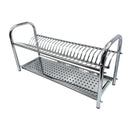 Scolapiatti Fisso da Appoggio in Acciaio Inox 80 cm con Vaschetta Raccogli Gocce