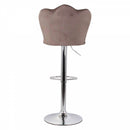 Set 2 Sgabelli 38x38x60/80 cm in Velluto Base Cromata Grigio