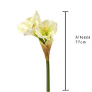 Set 3 Fiori Artificiali di Amaryllis Altezza 77 cm Bianco