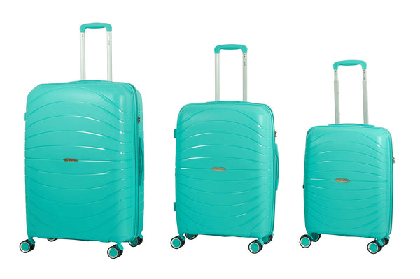 Set 3 Valigie Trolley Rigido Espandibile in Polipropilene TSA Ravizzoni Alaska Verde Tiffany sconto