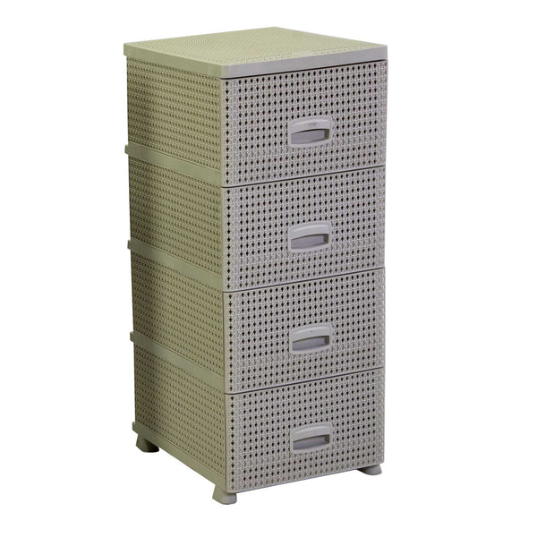 acquista Cassettiera 4 Cassetti 43x36,8xh89,4 cm in Plastica Crema