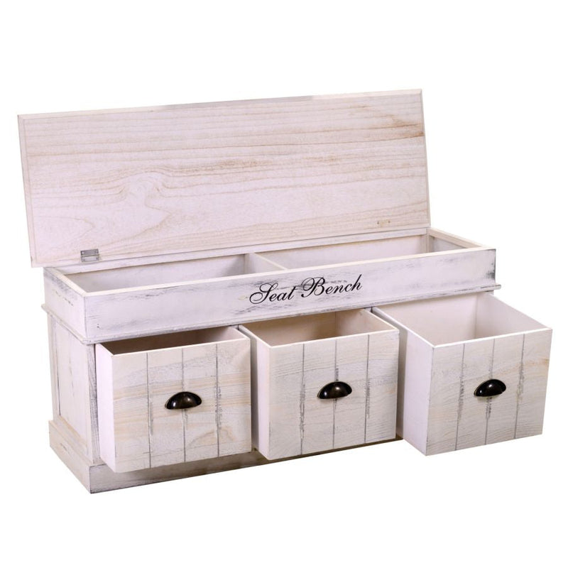 Cassapanca Baule in Legno 3 Cassetti con Cuscino