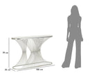 Console Stripe 120x35x79 cm in Ferro e Marmo Argento      