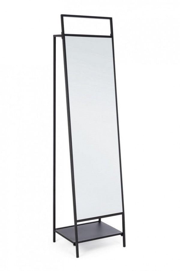prezzo Specchio con Porta Abiti Ekbal Nero in Acciaio