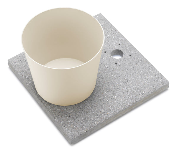 online Base con Vaschetta per Fontane con Ghiera Piccola 40x40x5 cm in Cemento Belfer 42/BSE/4 Avorio