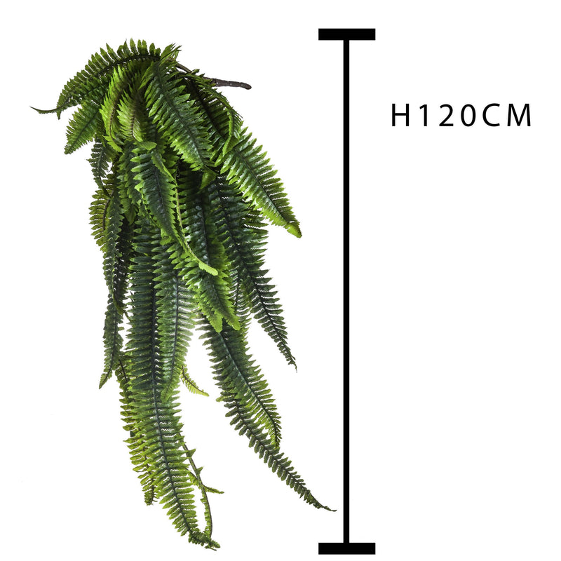 Felce Artificiale a Foglia Lunga Composta da 42 Foglie Altezza 120 cm. Verde