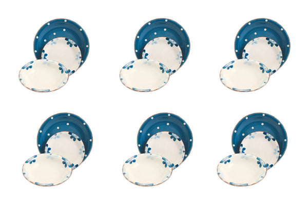 online Servizio Piatti 18 Pezzi in Gres Villa d'Este Margarita Azzurro