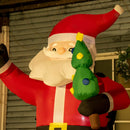 Babbo Natale Gonfiabile Luminoso 142x98x245 cm con  Luci LED