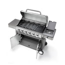 Barbecue a Gas GPL 6 Fuochi + 1 Fornello Laterale Ompagrill Indianapolis 7/B in Acciaio Inox
